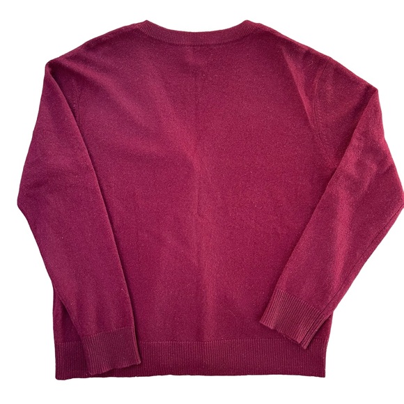 Hudsons Bay Company Burgundy 100% Cashmere Cardigan Sweater - Picture 3 of 7